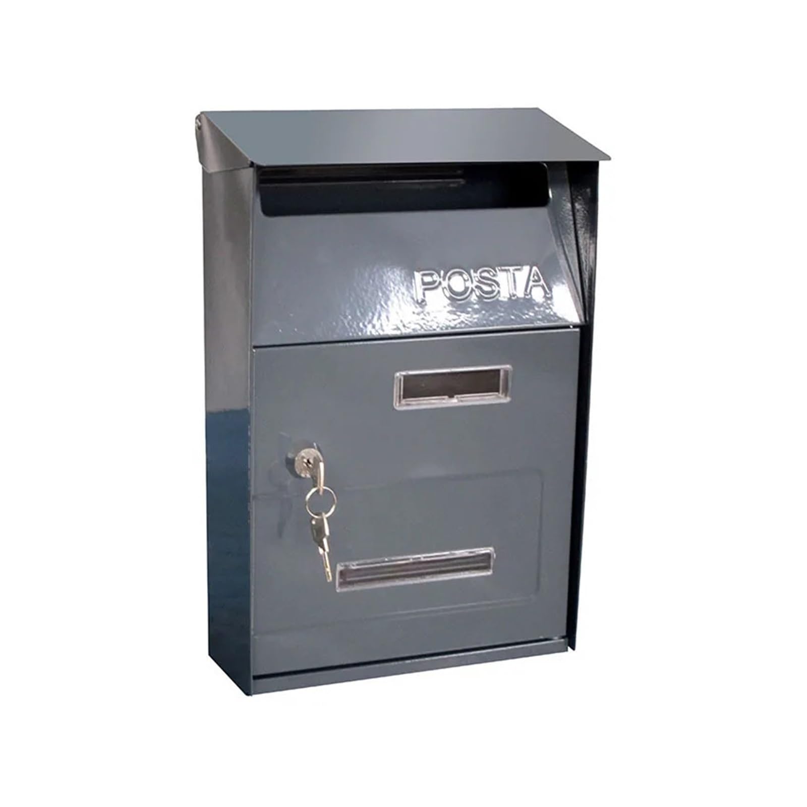 Post Box Message box Villa home metal mailbox(TX0084 Grey)