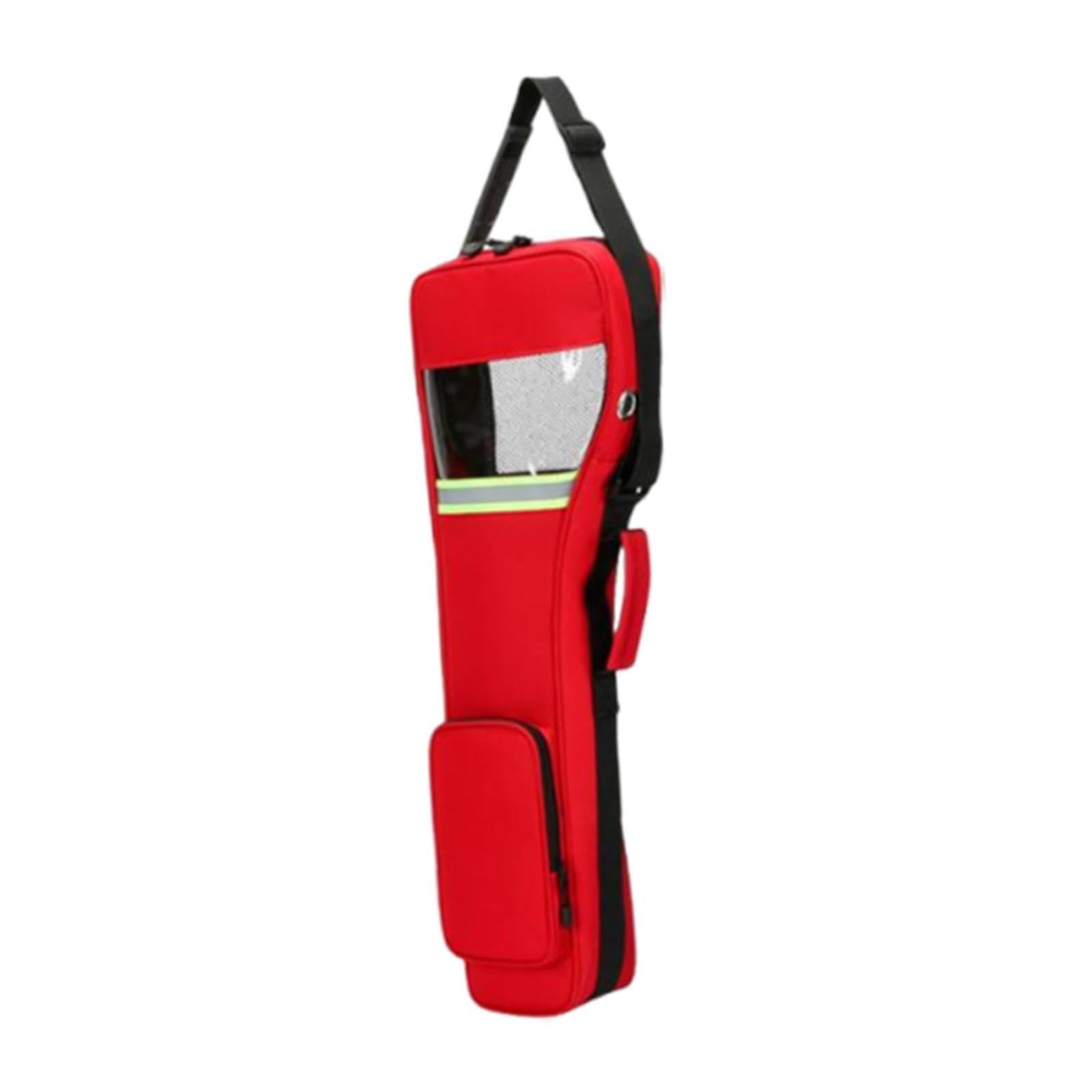 Borsa per Bombole Ossigeno con Cinghie Regolabili E Materiale Oxford Durevole Dotata di Tasche E Riflettenti per Sicurezza Adatta a Trasporto E Attiv, Rosso 68x20x10cm