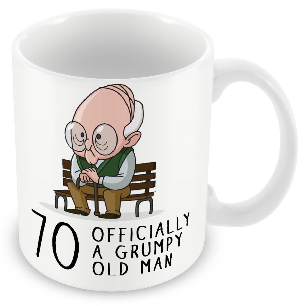 MUGGZ 70th Birthday Gift for Grumpy Old Man - Mug - Giftset - Made in The UK
