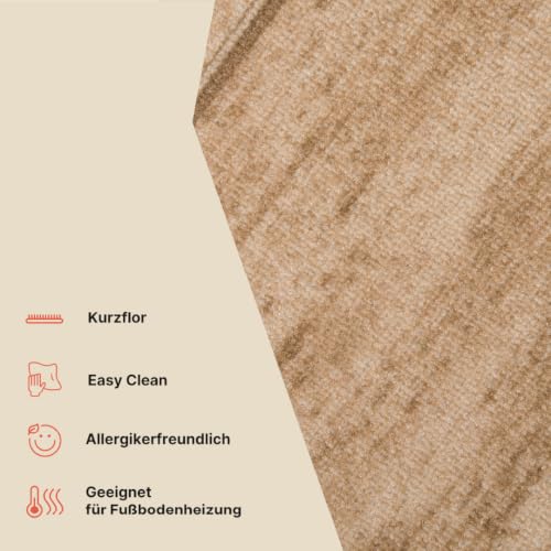 TAPISO Anti Rutsch Teppich Läufer rutschfest Brücke Meterware Modern Braun Meliert Streifen Design Flur Küche Wohnzimmer Diele 100 x 1500 cm – Ansicht 5