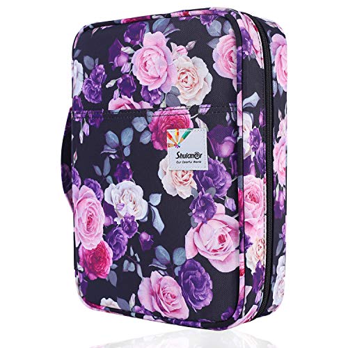 Image of Colored Pencil Case Slot Holds 220 Pencils or 144 Gel Pens with Zipper Closure Large Capacity Nylon Pen Organizer for Artist Gray Rose