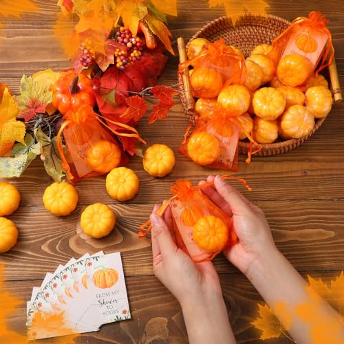 Image of 50 Set Pumpkin Soap Favors Thanksgiving Fall Bridal Shower Wedding Pumpkin Baby Shower Favor 50 Pumpkin Soap 50 Thanks Cards 50 Organza Bags Gender Reveal Gift Keepsake for Fall Party Guest
