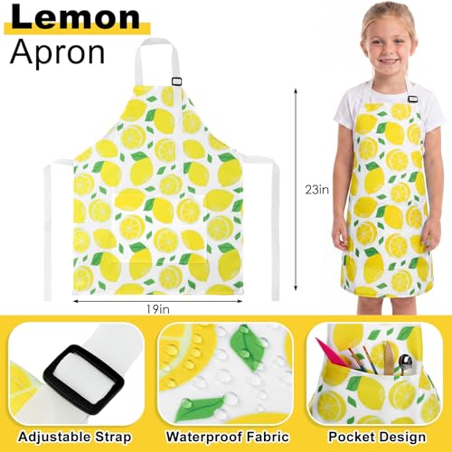 Image of Glitopper 204 Pcs Lemonade Stand Supplies Kids Include 1 Gallon Lemon Plastic Drink Dispenser Burlap Banner Lemonade Apron and 100 Paper Cups with Lids Straws for Summer Lemon Stand Birthday(Yellow)