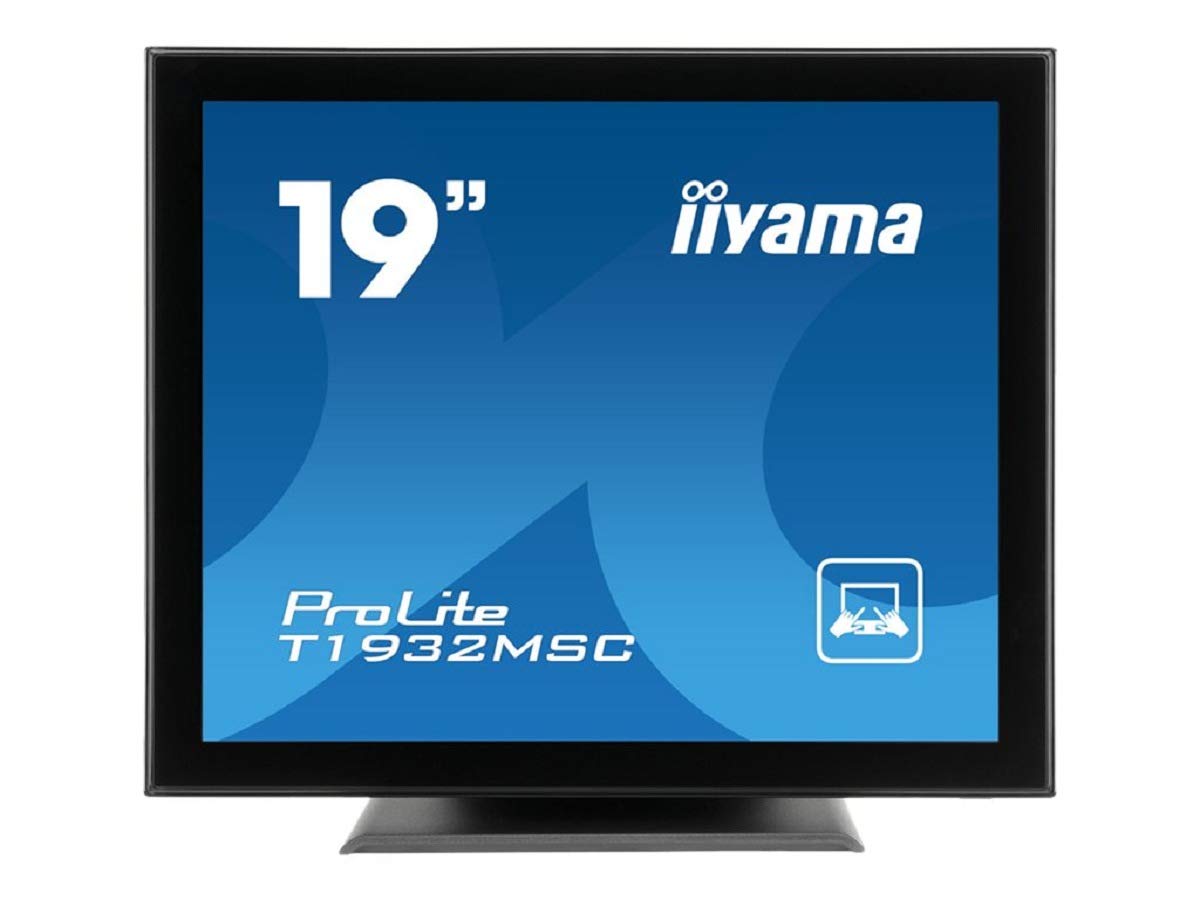 iiyama ProLite T1932MSC-B2X 48 cm (19 cali) IPS monitor LED SXGA 10 punktowy Multitouch pojemnościowy (VGA, DVI, USB do Touch, IP54) czarny