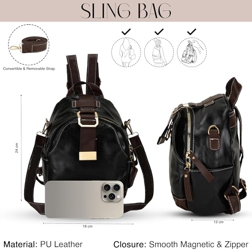 Image of SIBY PU Leather Shoulder Backpack For Women's