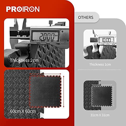 PROIRON Gym Floor Mats 1cm/2cm Thick, Foam Exercise Mats, Heavy Duty Interlocking Floor Tiles, Gym Flooring Puzzle EVA Rubber Mats for Garage, Home Workout, Fitness Equipment, Swimming Pool,Kids Play - Image 3
