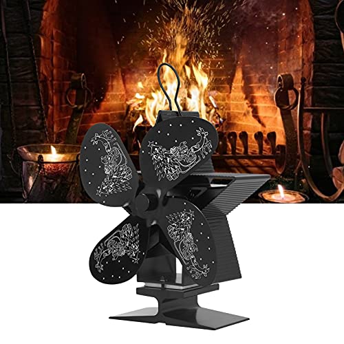 Ventilador Lareira, Ventilador Alimentado por Calor 4 Lâminas, Ventilador Ecológico para Queimador d