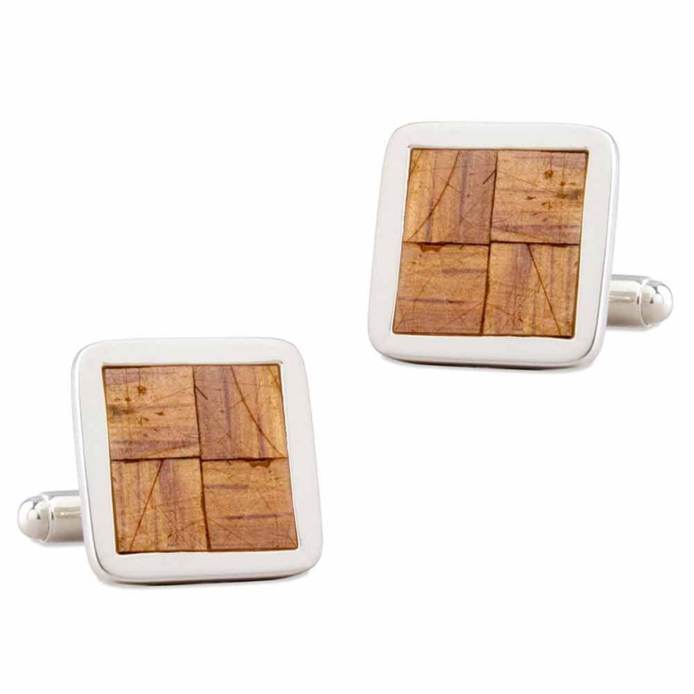 Tokens & Icons Celtics Boston Garden Parquet Floor Silver Cufflinks (10BP)