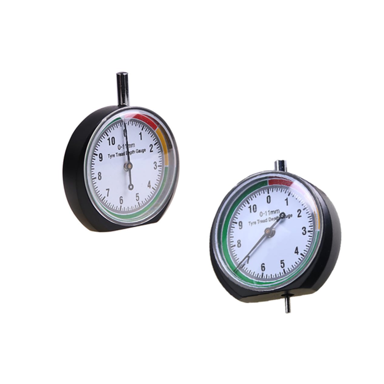 2Pcs Tire Tread Depth Gauge Durable Tire Measure Tool for Cars and Trucks Easy to Read Pointer Monitor for Accurate Tire Depth Measurement