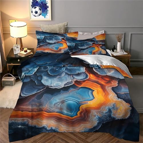 Housse de couette 140x200cm ondes abstraites design 3D - 6