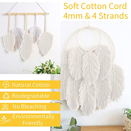 LEREATI Macrame Cord 4mm x 100m, Thick Macrame Rope Natural Cotton Rope Craft String - Image 4