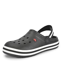 ADDA (LABEL) Men BOSS-2 || Durable & Comfortable || EVA Sole || Super Soft || Clogs, Black, 8 UK