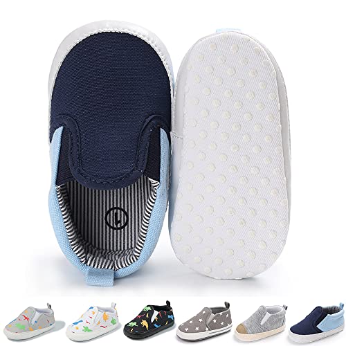 Meckior Infant Baby Girls Boys Canvas Sneaker Soft Sole Toddler Slip On Walking Shoe Newborn Crib Shoes Casual Austin Flat Lazy Loafers 12-18 Months #TOP10