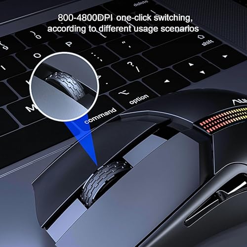 Image of Aula F813 Wired & Wireless Gaming Mouse | Adjustable Effect & 800-4800DPI With 8 Keys | Polling Rate 500Hz, 400mA Batteries Capacity With 1.5M Type-C Soft Braided Cable | Compatible With Windows & Mac