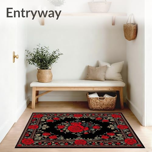Tapete decorativo plano 8x10 rojo lavable ODIKA miniatura 3