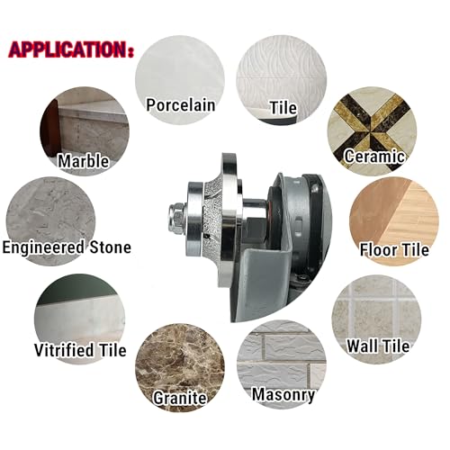 NBB Diamant-Profilscheibe Diamantfräser mit Eisenabdeckung Fräsbohrer Diamant-Profilrad Bohrer zum Profilieren für Porzellan Fliesen Keramik Granit Marmor Stein für Winkelschleifer(Half-Bullnose B25)