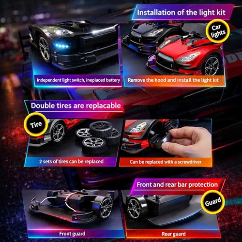 Image of TheLittleOnes 4x4 Rc Drifting Car - Rc Drift Cars High Speed Remote Control Drift Car 2.4GHz Remote Control Drift Stunt Off Road Cars 360 Rotation Toys For Kids & Adults Boys & Girls [Pro TurboDrift]