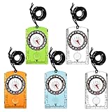 5PCS Boussole Randonnée, Boussole de Navigation, Boussoles d'orientation avec Déclinaison Ajustable, Bousole Survie avec Corde et Loupe pour la Lecture de Cartes, pour Course Expédition Camping Survie