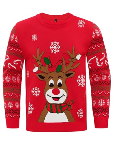 Marvmys Herren Weihnachtspullover Hässlicher Weihnachtspulli...