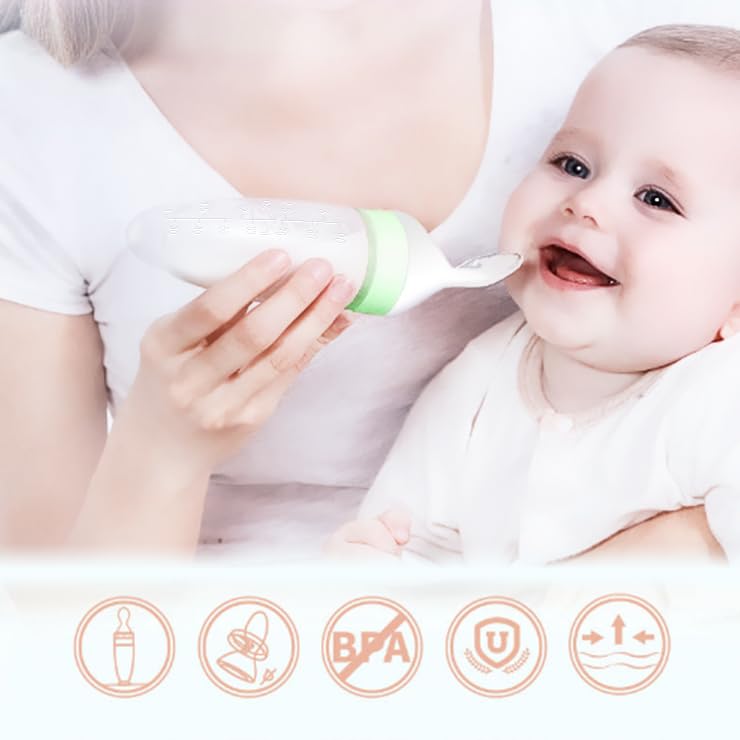 Miniatura 5 de Cucharas de alimentación de silicona para bebés, soluciones de alimentación seguras y convenientes para niños, niñas, niños y niños pequeños, color