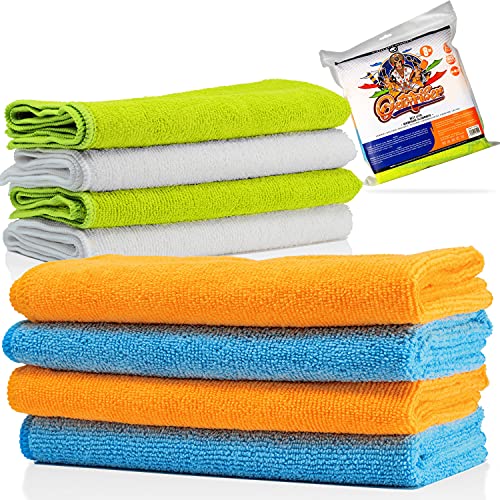Chiffon microfibre voiture 320 g/m² Nuke Guys : lot de 8 absorbants pour faire briller l'auto
