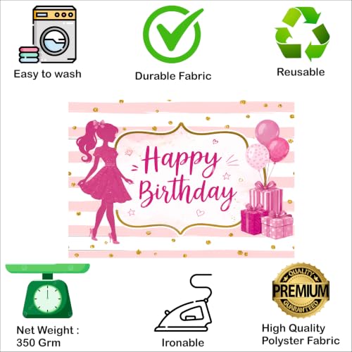 Image of Princess Birthday Banner | Royal Theme Party Backdrop | Kids Birthday Photo Booth Background (Pack of 1, Size: 5x4 Feet)