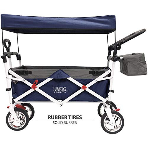 Creative Outdoor Push Pull Collapsible Folding Wagon Stroller Cart for Kids | Sun