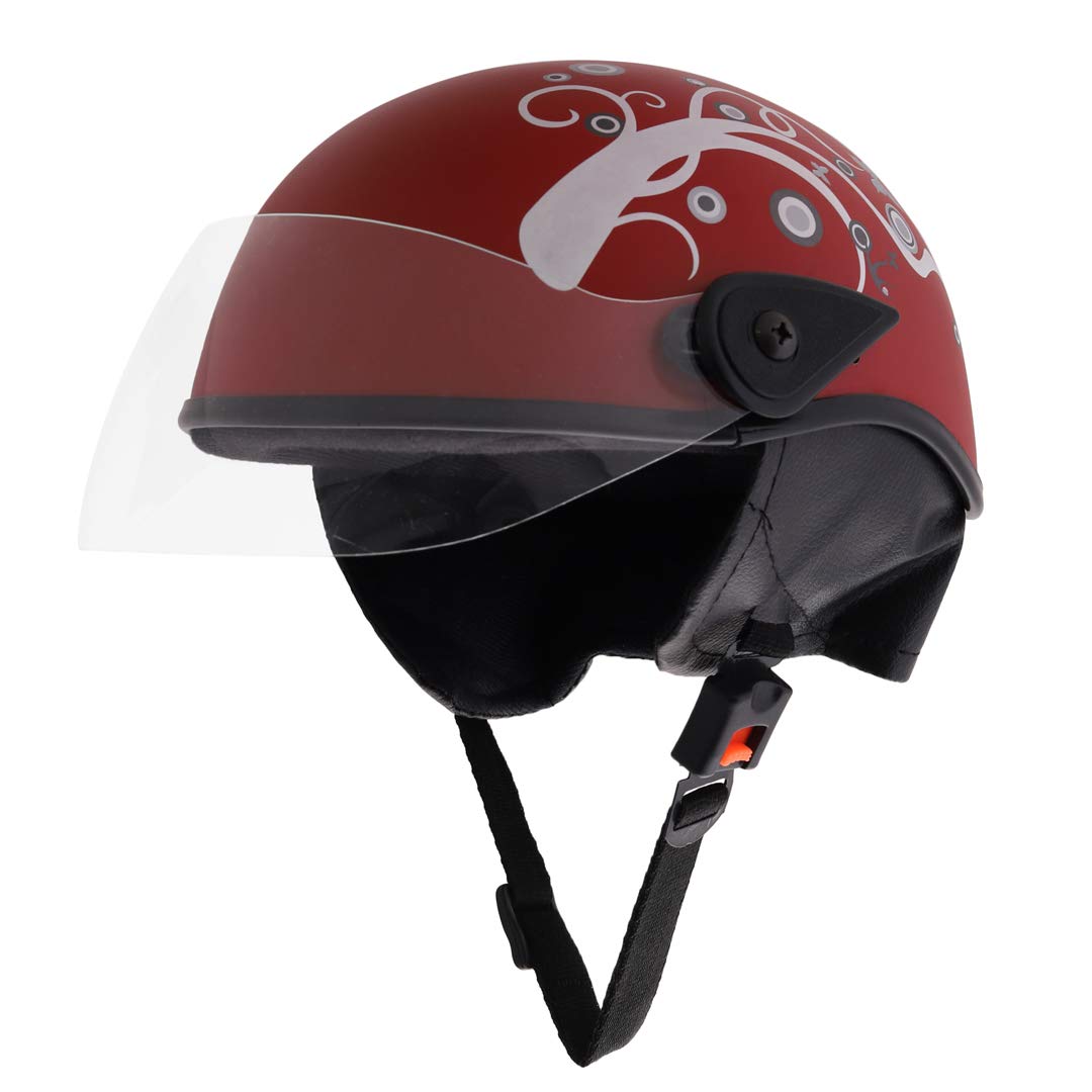 Sage Square Adjustable Junior Helmet for Kids Baby Safety and Comfort (3-12 Years) (Maroon Matte Sticker Design 3) (Non-Motorized) (B07QTHJ75V) Amazon Price History, Amazon Price Tracker