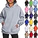 Kenhansion Womens Plain Hoodies Oversized Travel Fleece Sweatshirts Hoodie with Pockets Fall Fashion Pullover Outfits Clothes (Camel,X-Large)