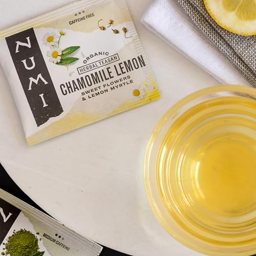 Image of Numi Organic Chamomile Lemon Tea, 18 Herbal Tea Bags, Caffeine Free