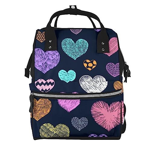 Sac à dos ordinateur portable Saint Valentin : le cadeau idéal avec motif cœurs colorés