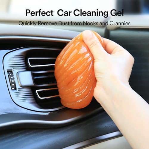 PULIDIKI Car Cleaning Gel for Car Detailing Putty Car Slime Cleaner Car Interior Cleaner Car Cleaning Supplies Auto Cleaning Kits Car Putty Car Accessories Blue Orange (2Pack)