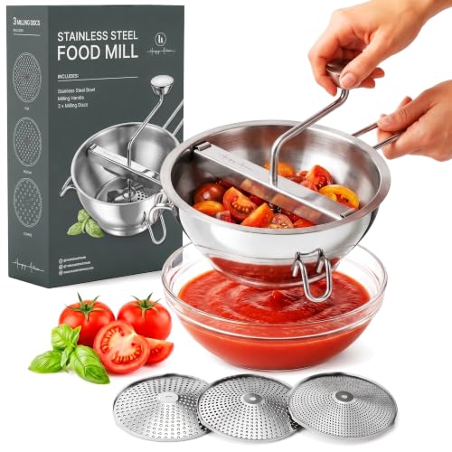 Hungry Artisan Stainless Steel Food Mill for...