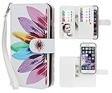 xhorizon TM FLK Premium Leather Folio Case [Wallet] [Magnetic Detachable] Wristlet Purse Flip Multiple Card Slots Case Cover for iPhone 6 Plus/ 6S Plus [5.5