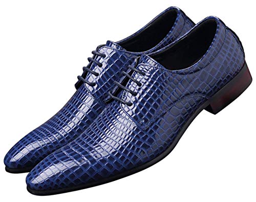 Men's Oxfords Alligator Patent Leather Wedding Prom Formal Dress Casual Shoes for Men