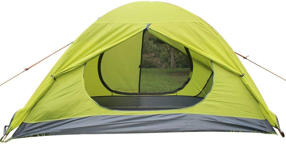 3-4 Season 1-2-person Double Layer Backpacking Tent Aluminum Rod Windproof Waterproof for Camping Hiking Travel Climbing - Easy Set Up (Green-Single Person Tent)