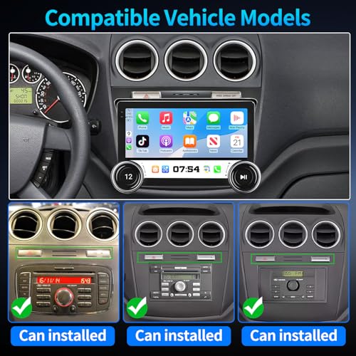 Radio for Ford Transit Connect 2010 2011 2012 2013 Radio Upgrade 10 inch IPS Touch Screen with Wireless Carplay Android Auto Back up Camera GPS Navigation SWC (Type C 2+64G with Knobs and Buttons)