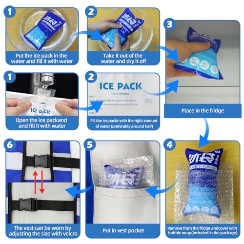 Hanari Large Cooling Vest for Men&Women with 24pcs Ice Packs, Adjustable Cooling Vests with Air Cushion for Hot Weather Work, Reflective Cooling Vest for Workout, Running, Fishing and Outdoor4