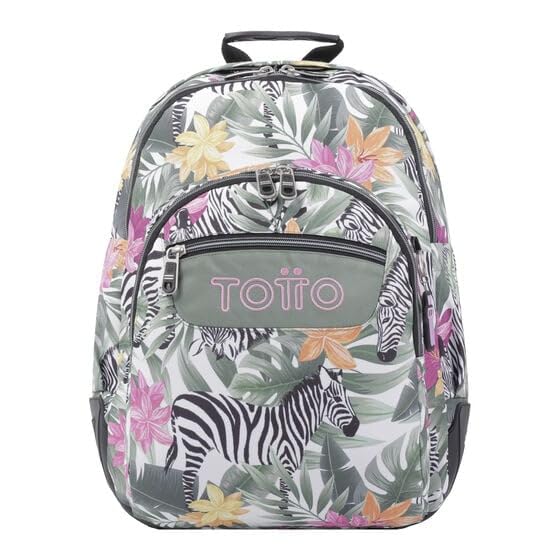 Mochila Escolar TOTTO Cebras Tropicales - Estilo Único y Práctico