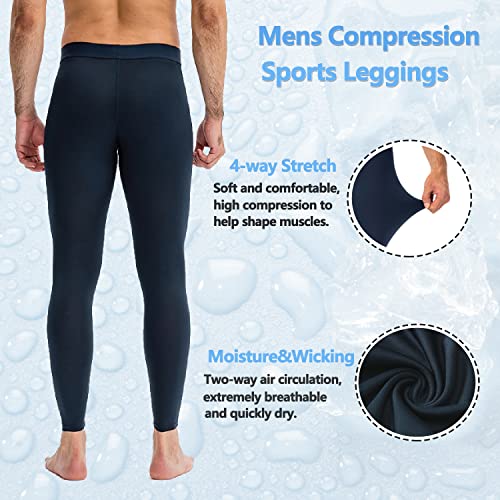 Men's Compression Pants Cool Dry Athletic Workout Leggings Sports Running Active Tights Base Layer3