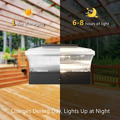 Davinci Lighting Cubed Solar Outdoor Post Cap Lights - 4X4 5X5 6X6 - Bright Led Light For Fence Deck Garden Or Patio Posts (4 Pack) #TOP4