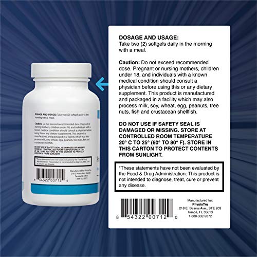 Physio Omega 3 Dpa, Dha, Epa Wild Caught Pure Menhaden Fish Oil Supplement, 60 Softgels #TOP1