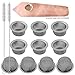 TIMGOU 10 PCs 0.5“ Diameter Crystal Tobacco Pipe Strainer Stainless Steel Mental Screen Filters for Crystal Smoking Pipes (with 2 Tube Cleaning Brush)