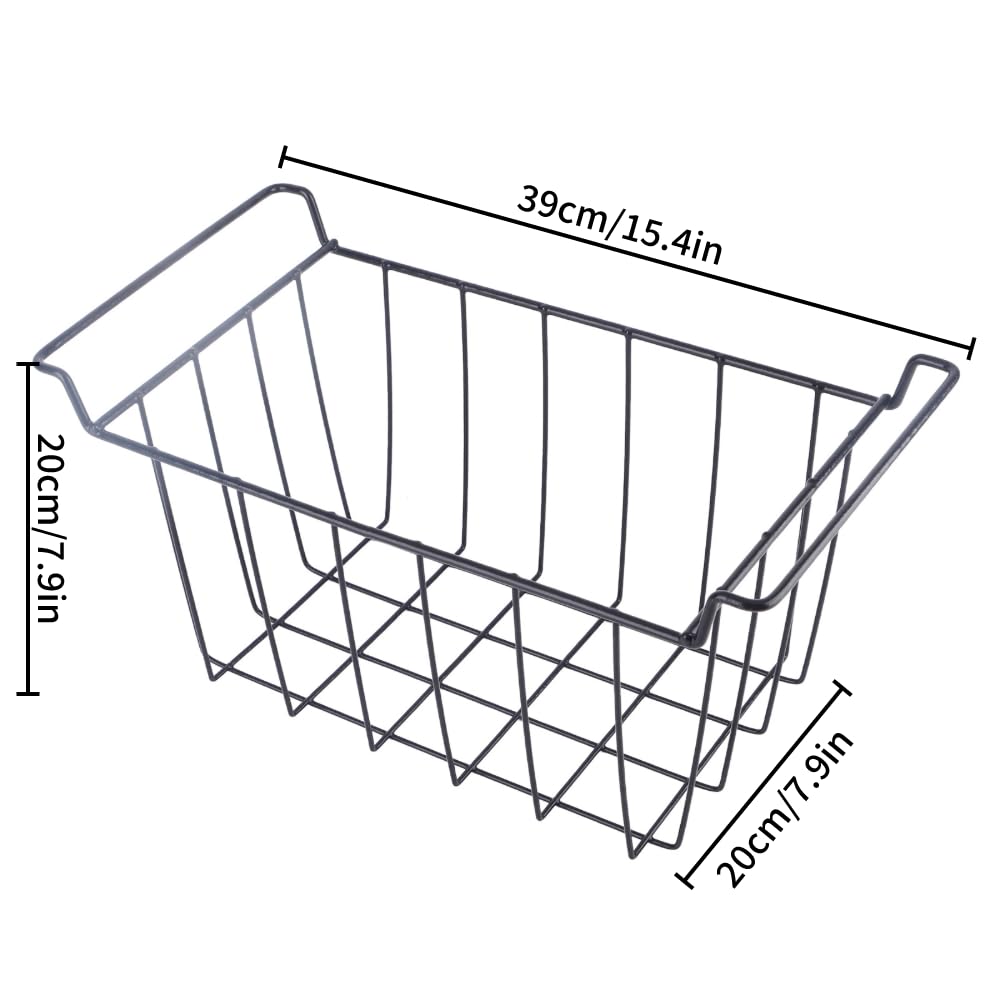 Cestelli per congelatore per congelatore a pozzetto, Contenitori per congelatore, Confezione da 2 cestelli per congelatore a pozzetto regolabili da appendere cestelli (39*20*20 cm)
