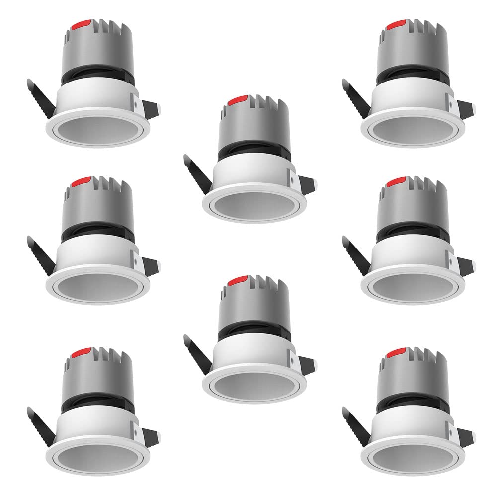 Spot LED laiton 18W 4000K lot de 8 plafonniers encastrés salon