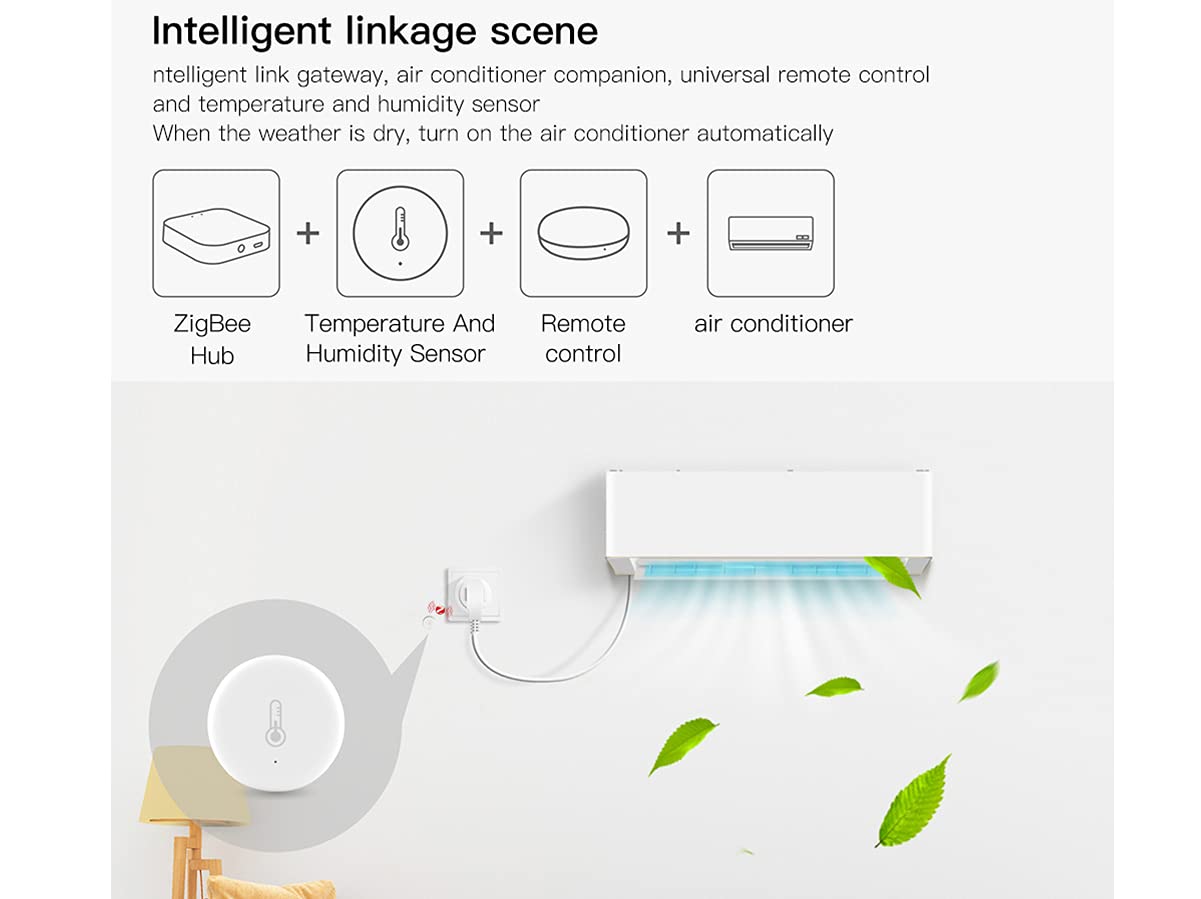 ZigBee Sensore Di Temperatura e Sensore Di Umidità, APP Tuya, Compatibile Con Alexa
