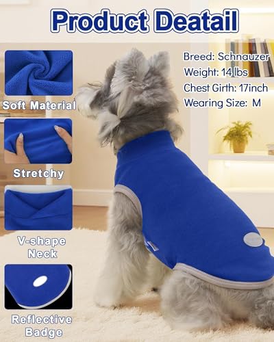 XPUDAC 4 Pack Fleece Dog Sweaters Vest Soft Lightweight Breathable Doggie Clothes for Small Medium Large Dogs Boy Winter Warm Pet Pullover Jacket Sweatshirt Puppy Coat, 511-M