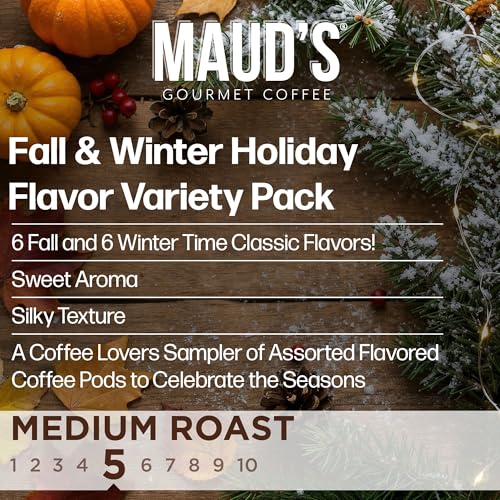Image of Maud's Holiday & Fall Flavored Coffee Pods Variety Pack Bundle, 48ct