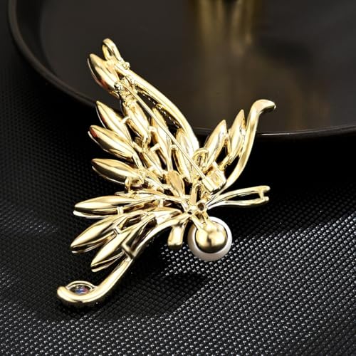 Image of Animal Brooch for Women Girls 18k Gold Plated Animal Brooch Pin Rhinestone Animal Brooch Lapel Pin Jewelry Thanksgiving Day Birthday Wedding Gifts for Mom Wife