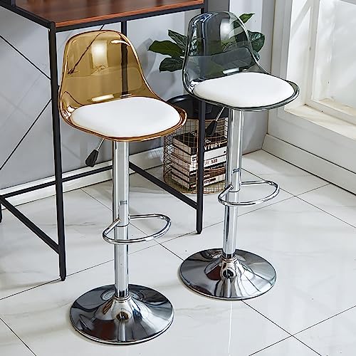 Tabourets de bar en acrylique transparents chaises de cuisine pivotantes réglables hauteur comptoir - 4